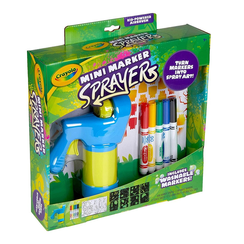 Crayola Mini Marker Sprayer, Marker Airbrush Kit, Gift for Kids, 7, 8, 9, 10