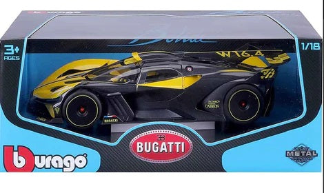 Diecast Bburago Bugatti Bolide W16 8.0 Yellow black year 2020 1/18