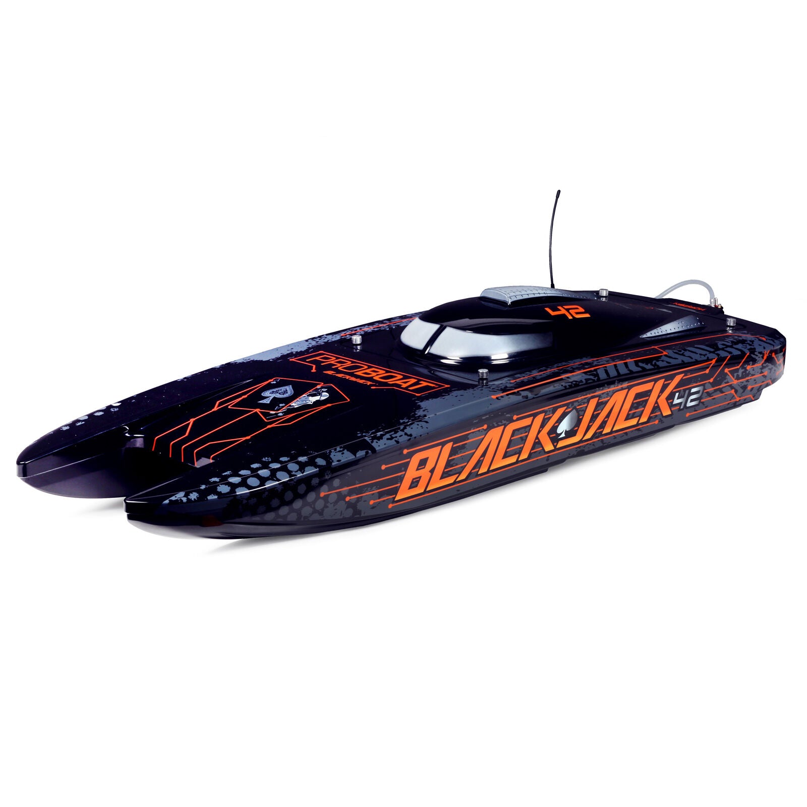 Pro-Boat Blackjack 42″ 8S Brushless Catamaran RTR: Black/Orange
