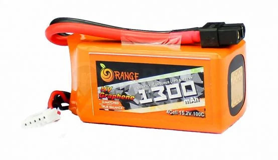 Orange Graphene 1300mAh 4S 100C/200C (14.8V) Lithium Polymer Battery Pack