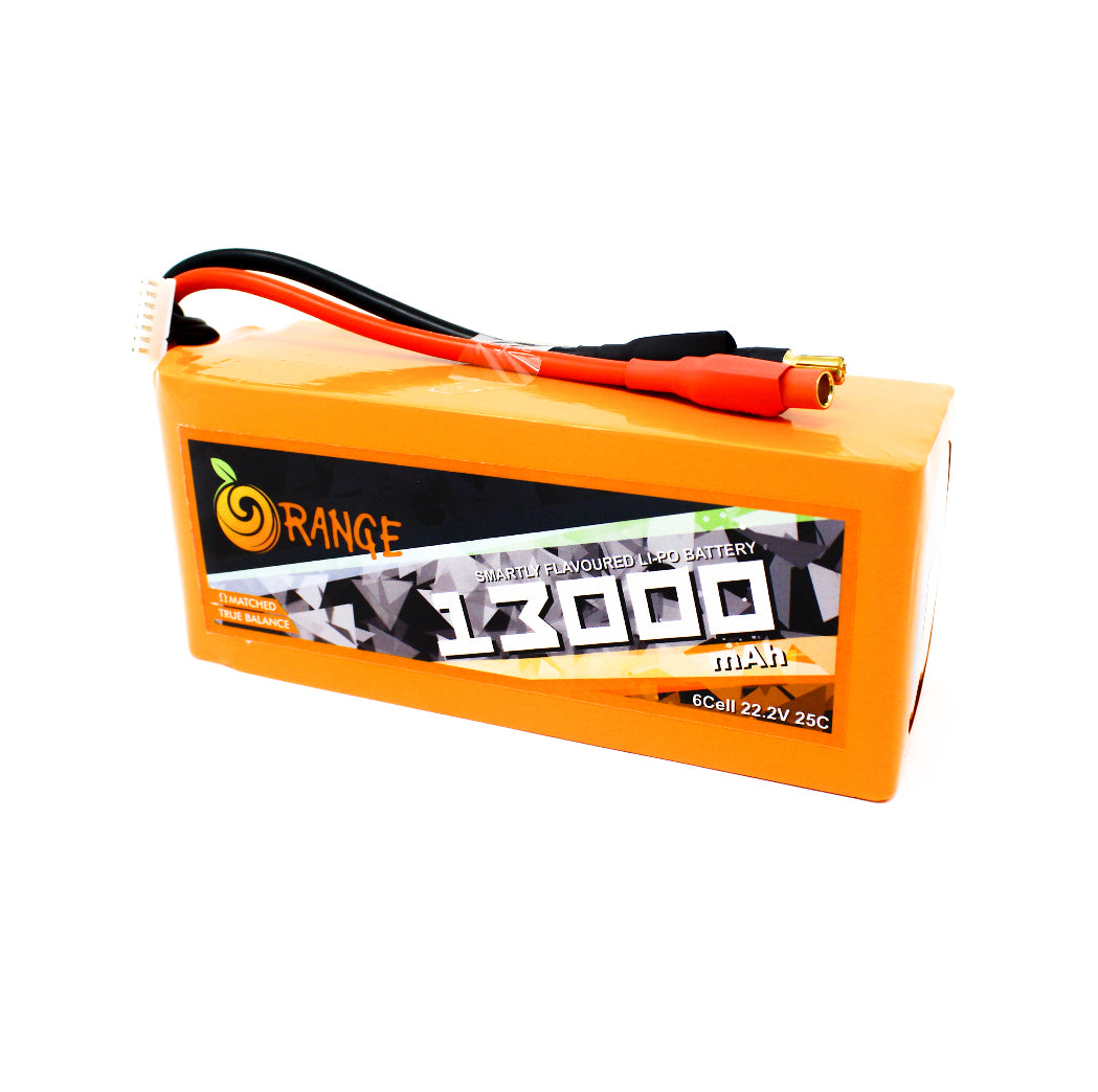 Orange 13000 mAh 6S 25C/50C Lithium Polymer Battery Pack (LiPo)