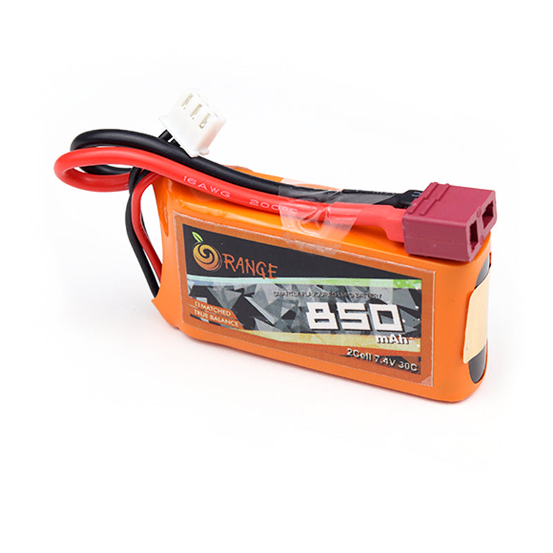 Orange 850mAh 2S 30C/60C Lithium Polymer Battery Pack (Lipo)