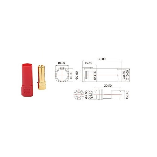 XT150 Gold Plated Male Connector-1Pcs.