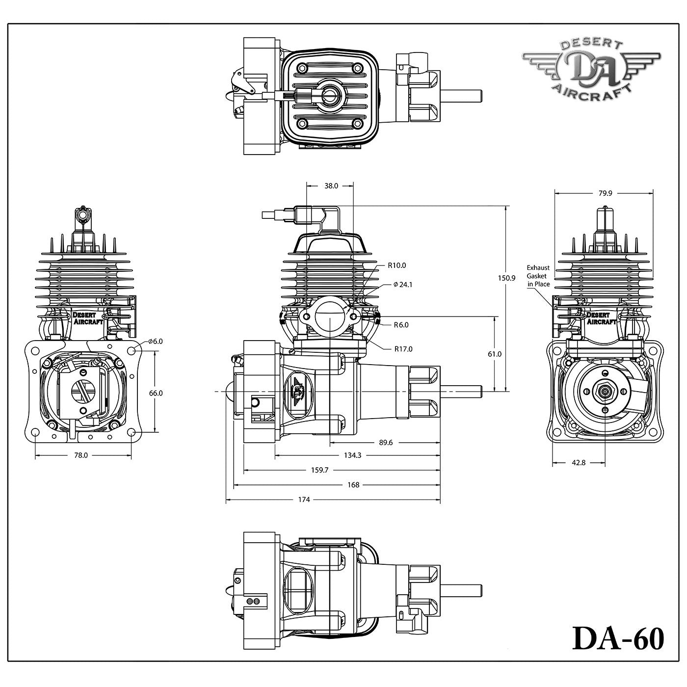 Desert Aircraft 60cc Single Petrol Engine - DA-60