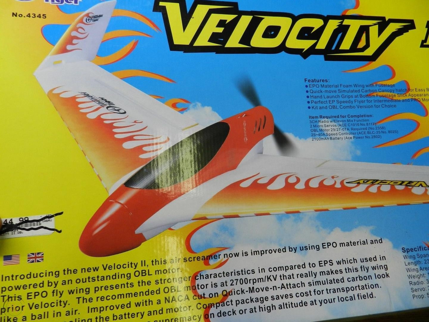 Thunder Tiger Velocity Ii Plane - Rc