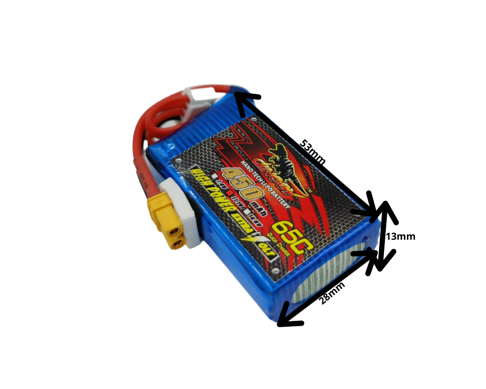 3S-450Mah Dinogy Nanotech 65C Lipo Battery