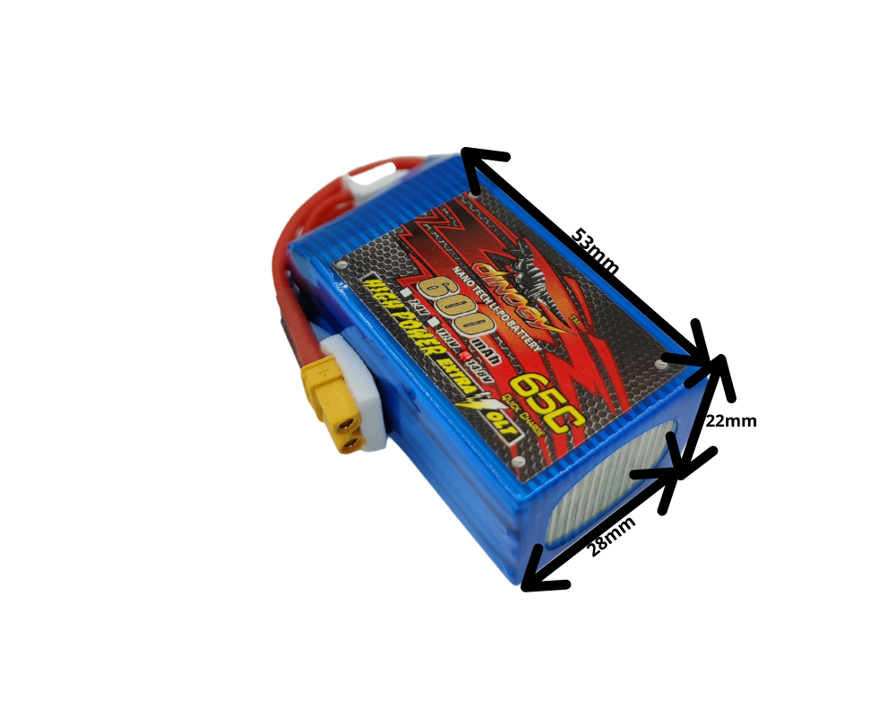 4S-600Mah Dinogy Nanotech 65C Lipo Battery