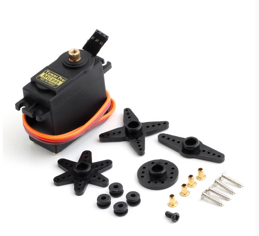 TowerPro MG995 Plastic Gear Servo Motor with CNC Aluminum Steering Servo Horn Arm