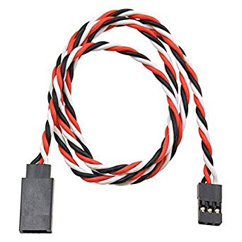 SafeConnect Twisted 45CM 22AWG Servo Lead Extention (Futaba) Cable with Hook – 1PCS